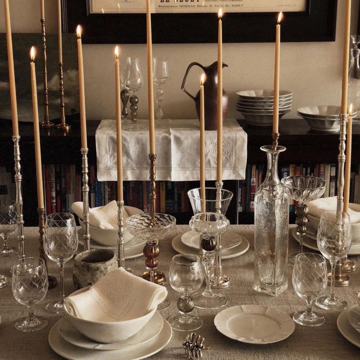 Tall but skinny candles - So guests can easily see each other