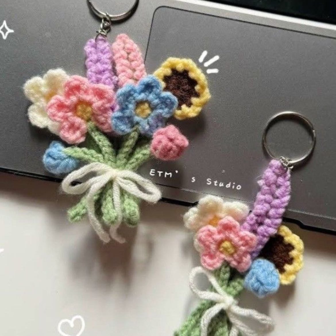 Mini bouquet keychain - tutorial:
