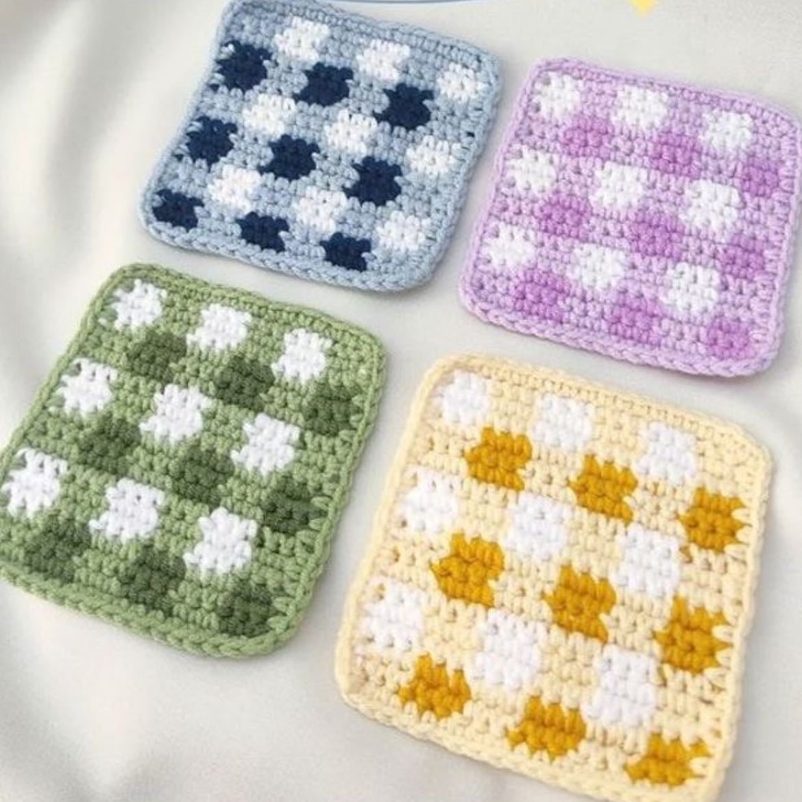 Gingham coasters - tutorial: