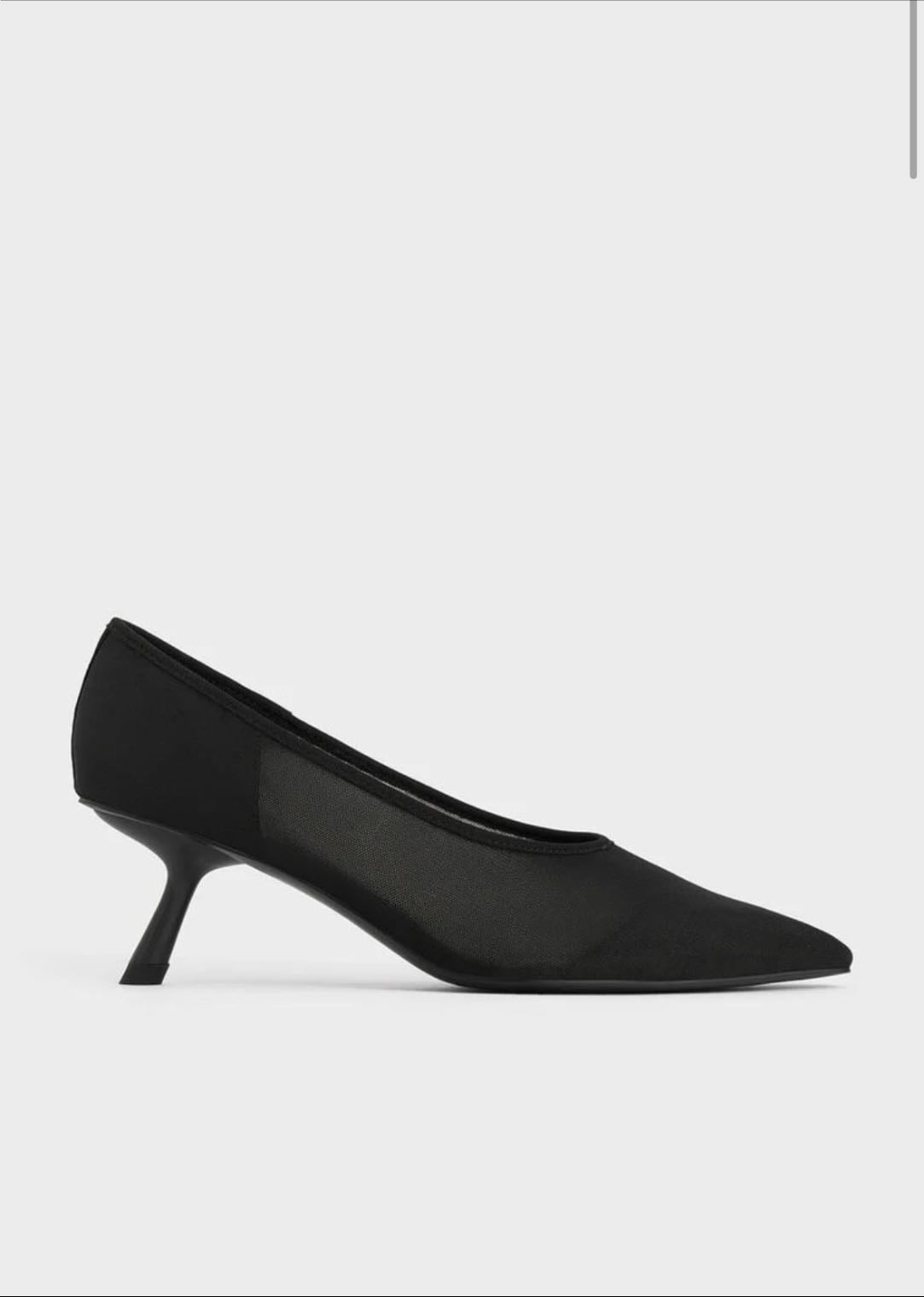 Escarpins noir en maille et cuir - COS