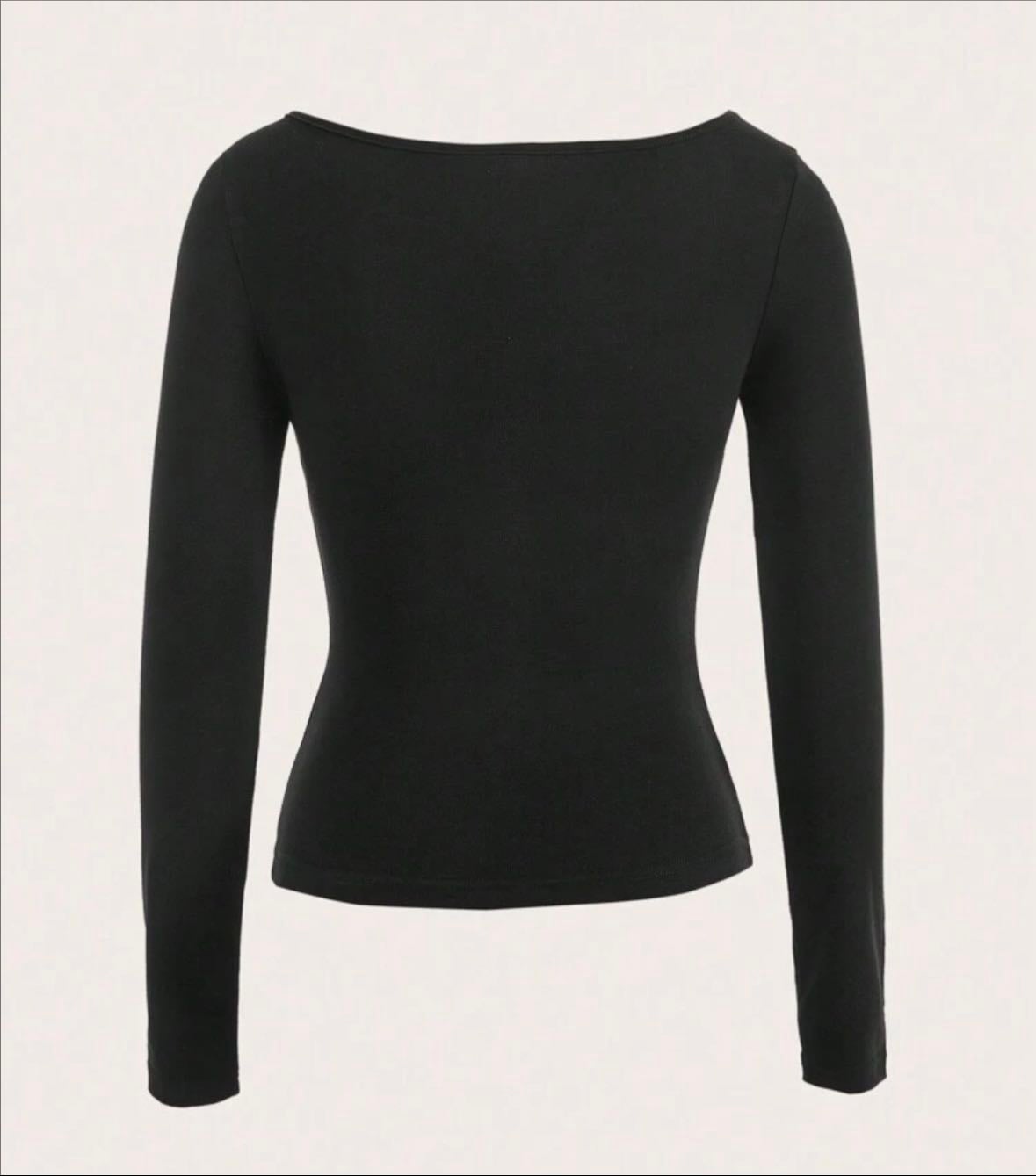 top avec cachemire manches longues noir - Intimissimi
