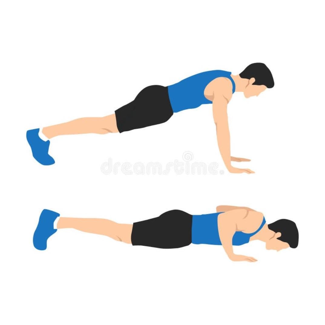 push ups - 45s - tricep, pseudo, wide, diamond