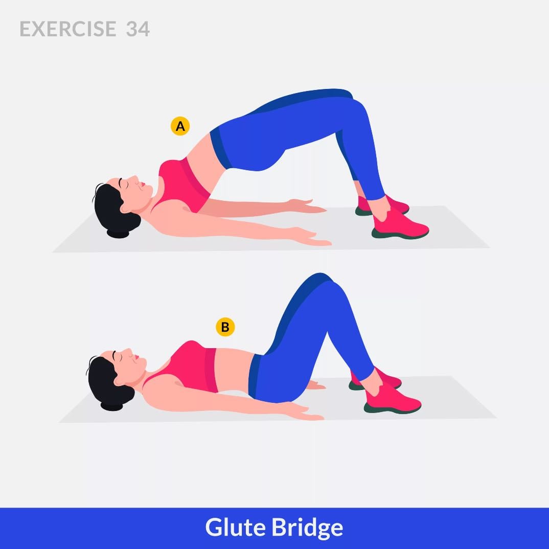 glute bridge - 45s