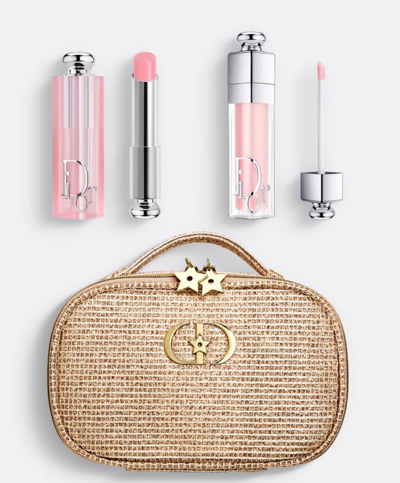 Dior Holiday Set - Dior
Lip balm, Lip Gloss, & Couture Makeup Bag