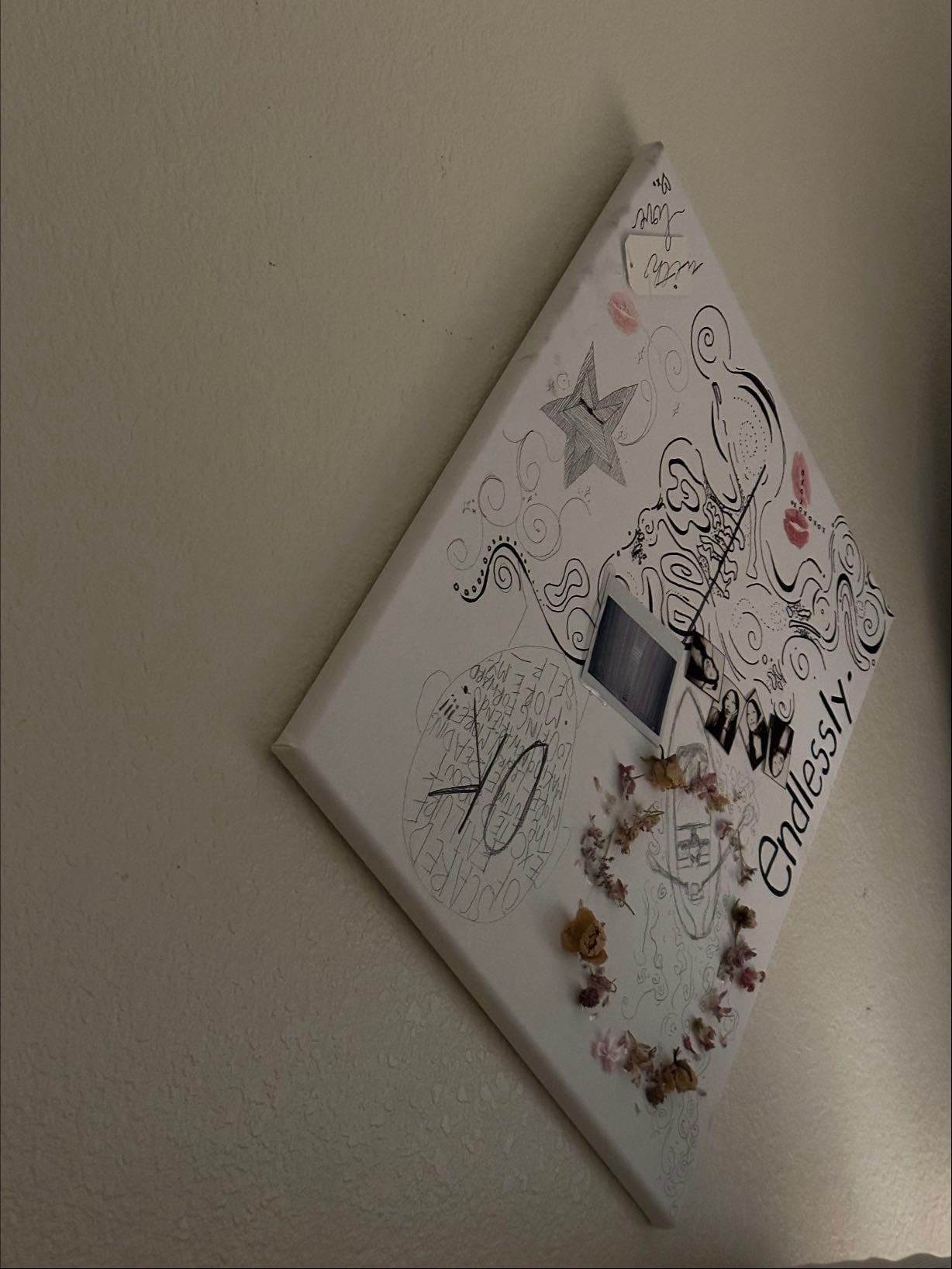 Fill an empty canvas - I basically just junk journaled on a big canvas
