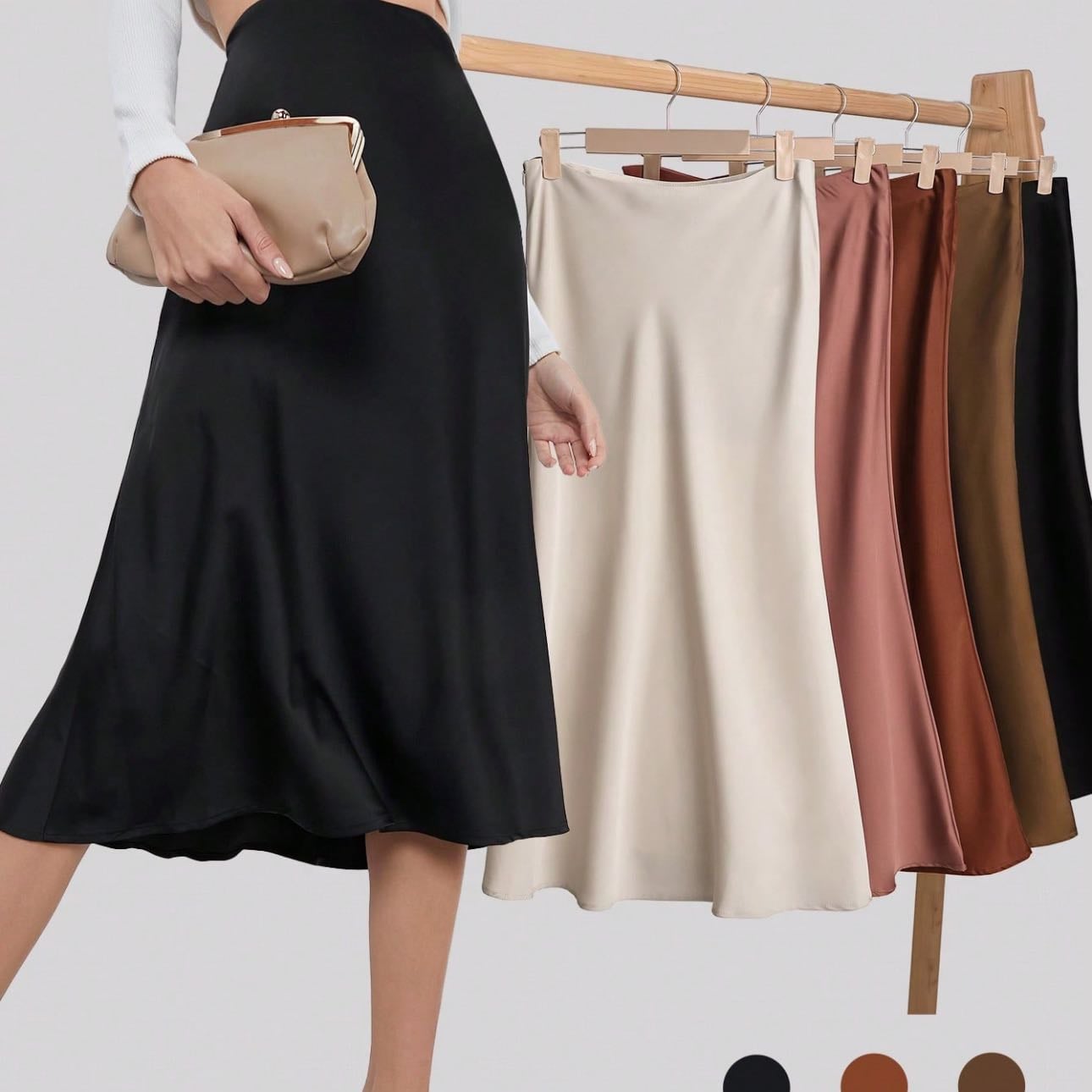 Falda Midi Seda - ID: 1767565