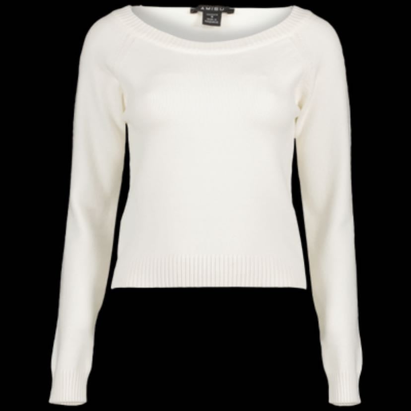 Pull col ovale crème