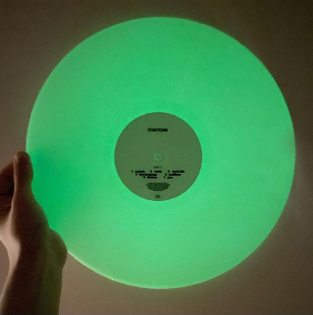 Positions glow in the dark green LP - Album · Ariana Grande