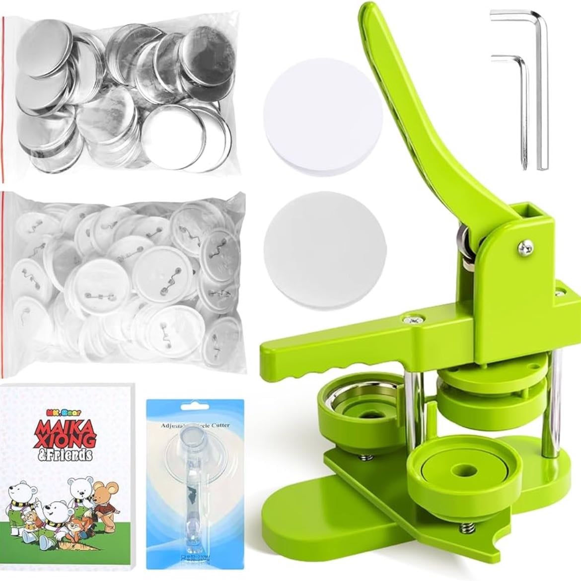 Amazon.com: folconroad Button Maker Machine 58mm Pin Installation-Free DIY Pin Badge Button Maker Press Machine Punch Press with Free 100pcs Parts Pictures Circle Cutter Magic Book - Shop the Store on Amazon ›