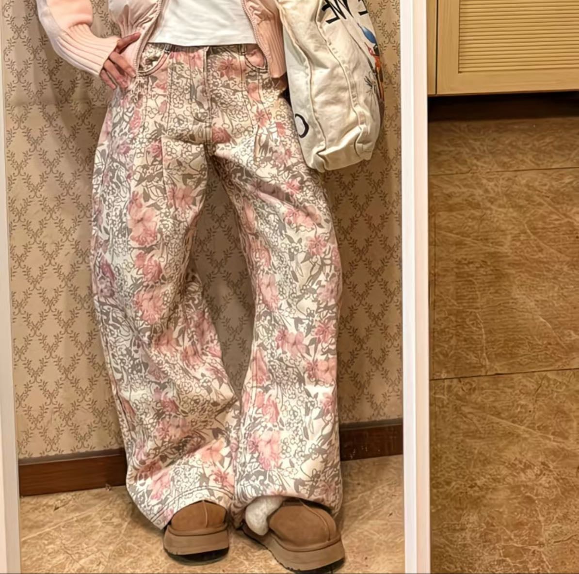floral print jeans