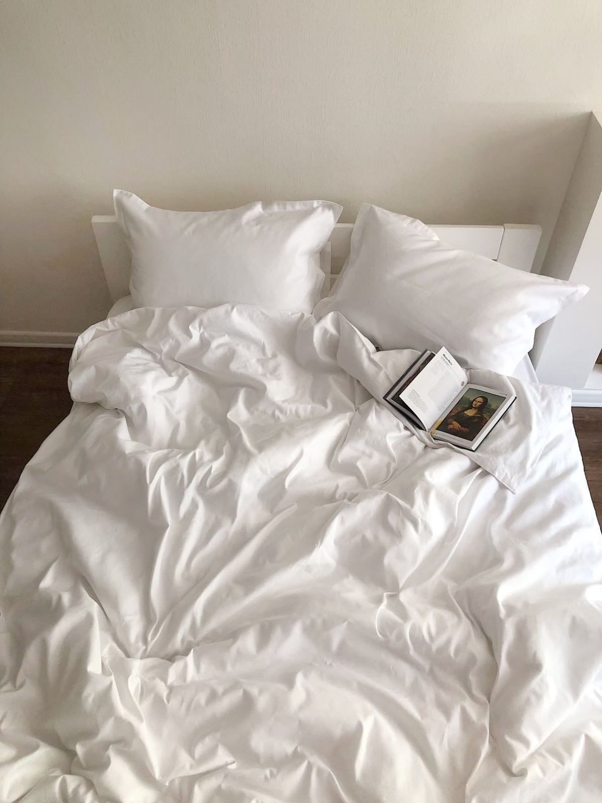 white bedding