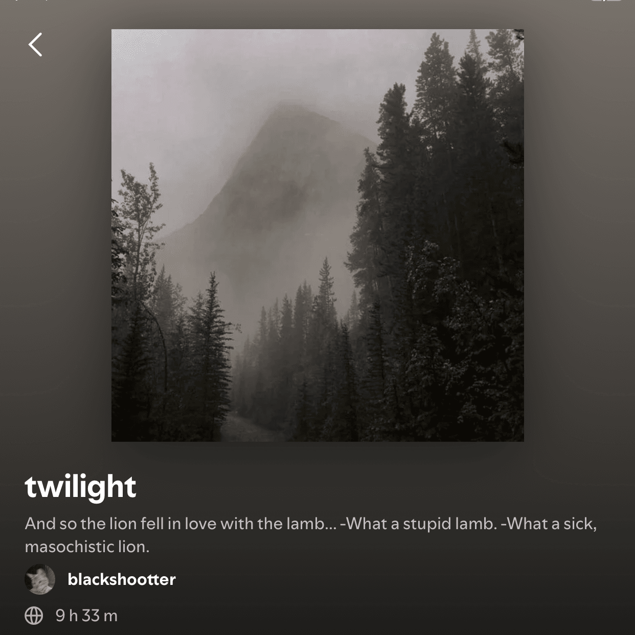 twilight - spotify playlist modo crepúsculo ON - ooh ohh ohh oohh~