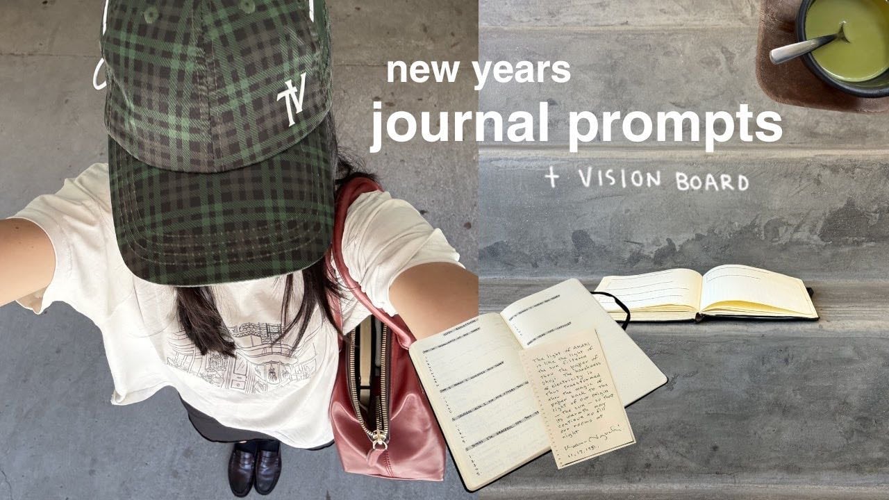 JOURNAL WITH ME | New year journal prompts, vision board and affirmations to start 2025 right 📝🕯️ - YouTube