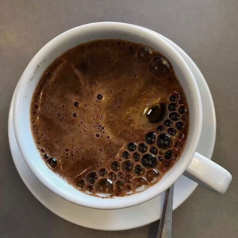 drinking coffee