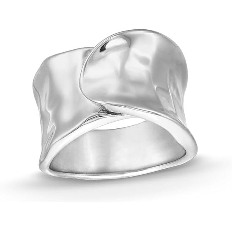 rocksbox robyn overlapped women's silver statement ring - amazon: rocksbox