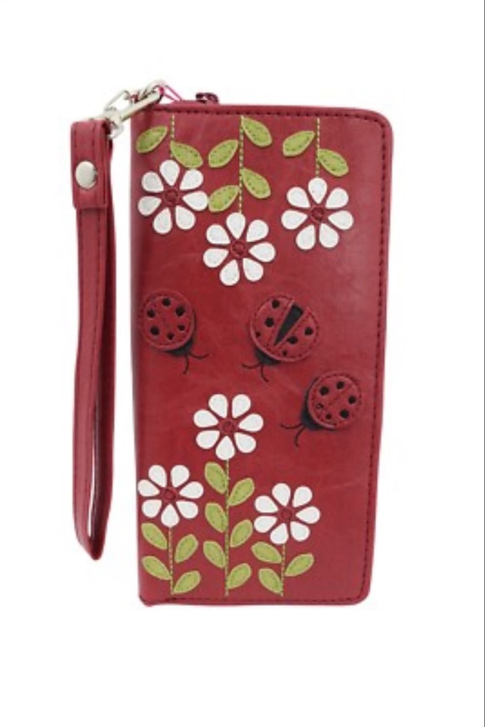 Ladybug & Flower Wristlet Wallet By Lavishly - $30