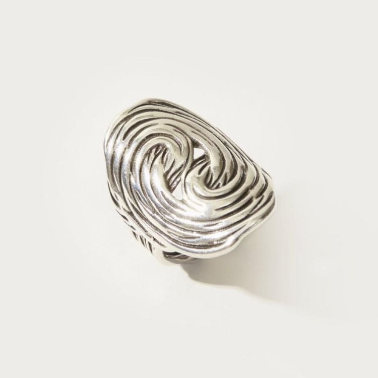 silver swirl ring - en route jewelry