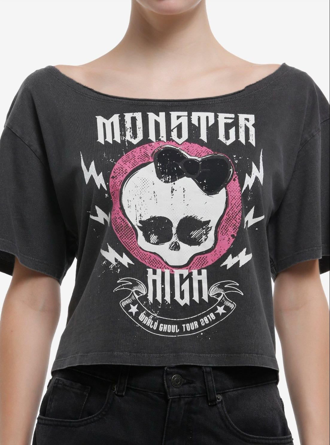 Monster High Skullette Off-The-Shoulder Girls T-Shirt - $25.90