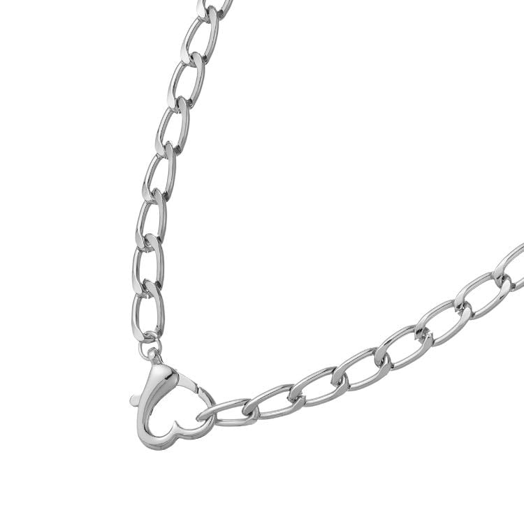 bernadette silver love locker chain necklace - maisonfoufou