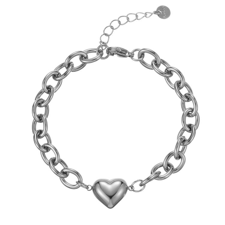isabelle bold love silver chain bracelet - maisonfoufou