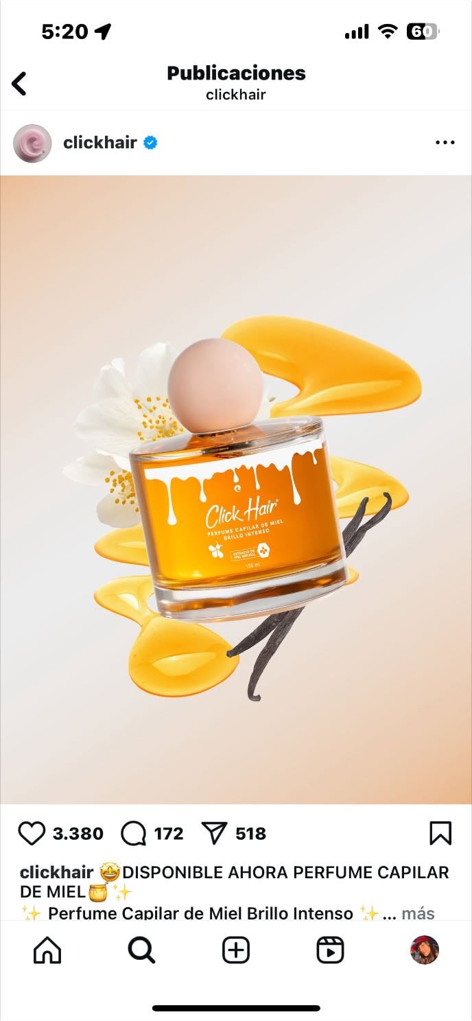 Perfume para el cabello
