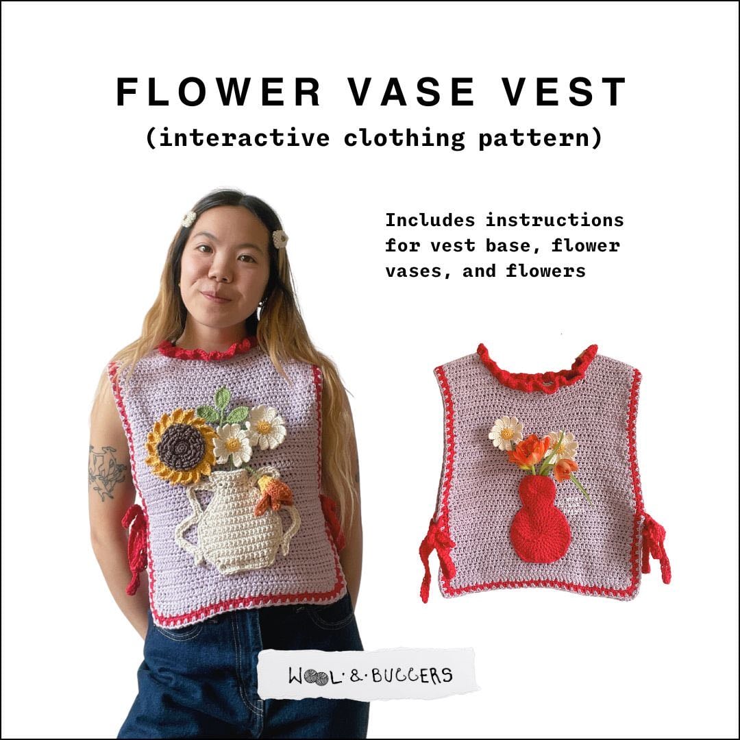 Flower Vase Vest (3-in-1 pattern) - Wool and Buggers