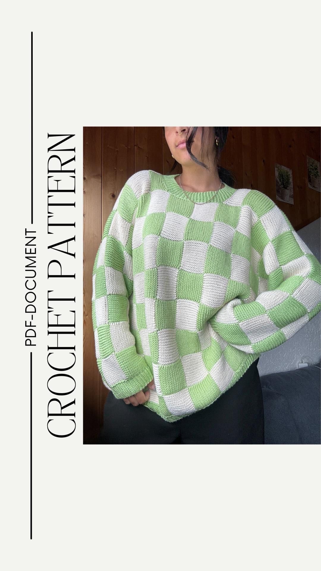Chess (not Knit) Sweater Pattern / Crochet Pattern / PDF Download / Handmade / Step-by-step / Made to Measure - Etsy