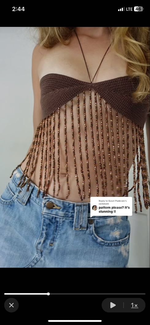 Crochet beaded top - Handmade