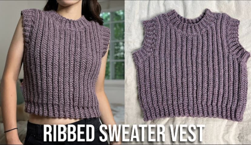Ribbed sweater vest - YouTube
