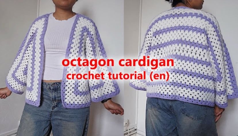 Granny stitch cardigan - YouTube