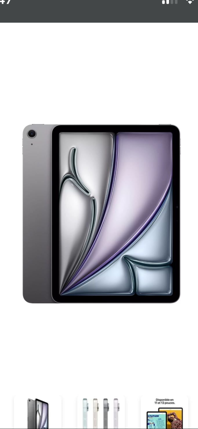 iPad - Tablette Apple Ipad Air 11 M3 128Go Gris Sidéral 2025
719,99€