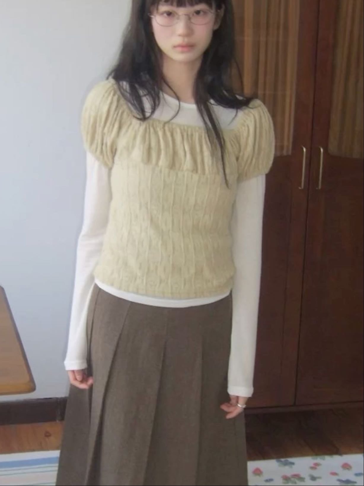Sheer/simple layer top