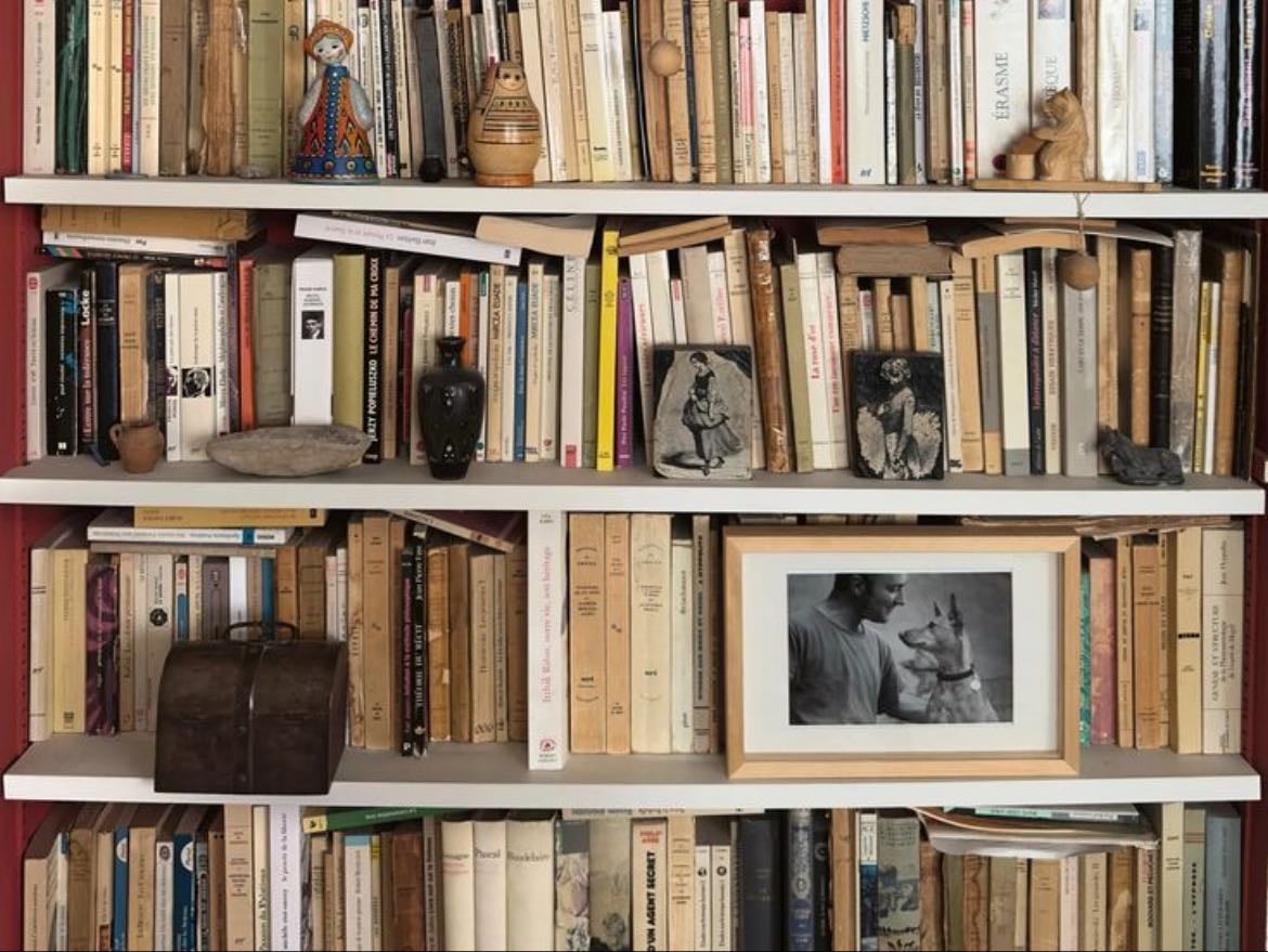 Muitos livros espalhados