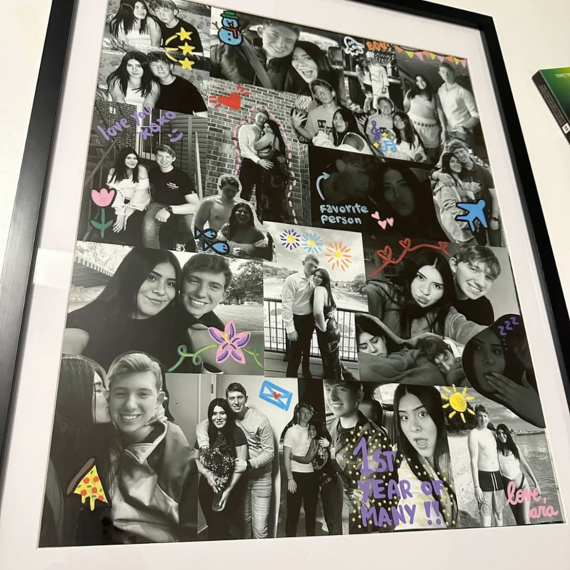 Enmarcar fotos - Hacer un collage con sus fotos y encima poner como dibujos o cosas que tenga que ver con ustedes lo hace un 100000
