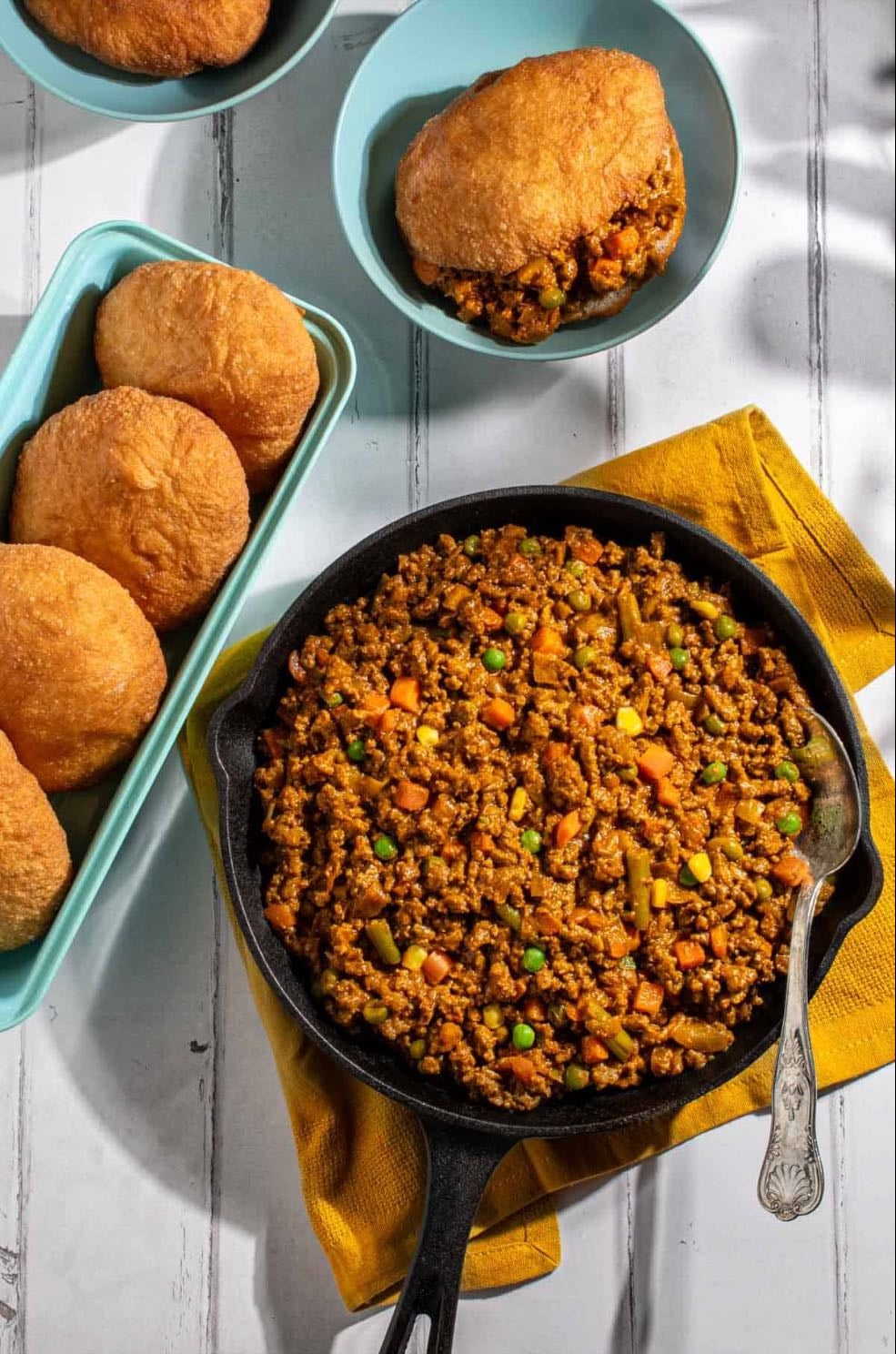 vetkeok and curry mince