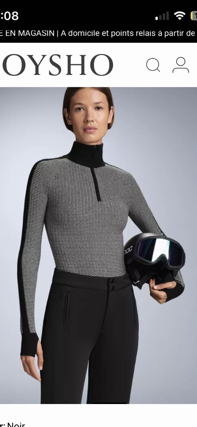T-shirt thermique base layer en maille jacquard à chevrons - Taille XS - 39€99