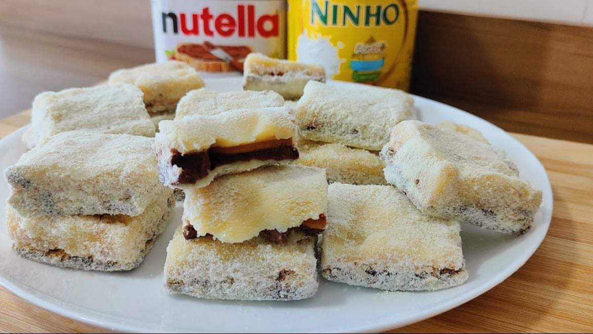 Palha italiana de Nutella - Bolacha de maisena , leite condensado, leite em pó , manteiga , Nutella