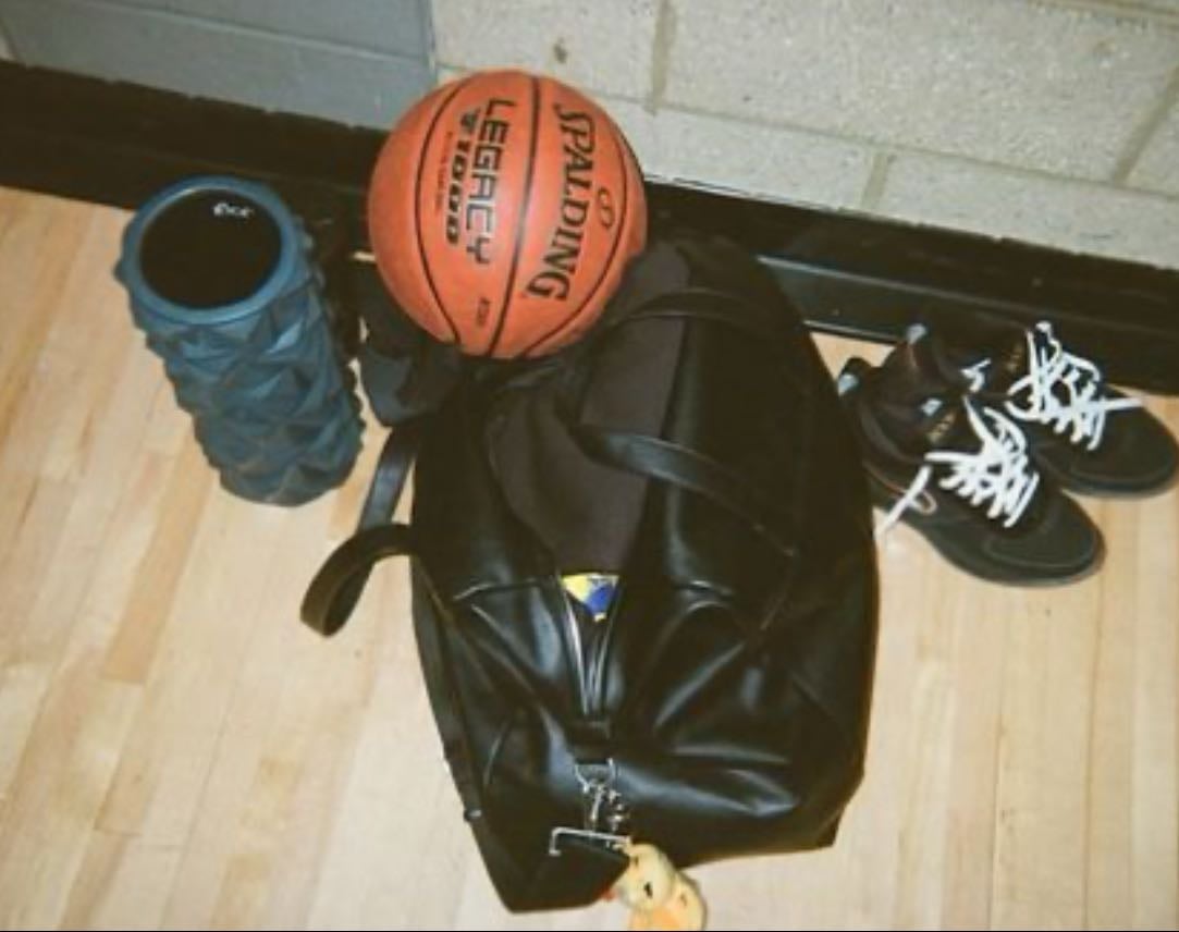 Playing basketball