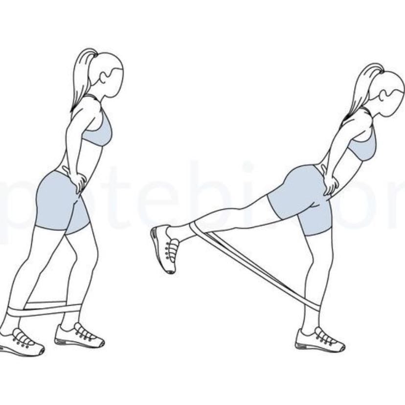 25 kickbacks (each side) - I use 2.5 lbs ankle weights