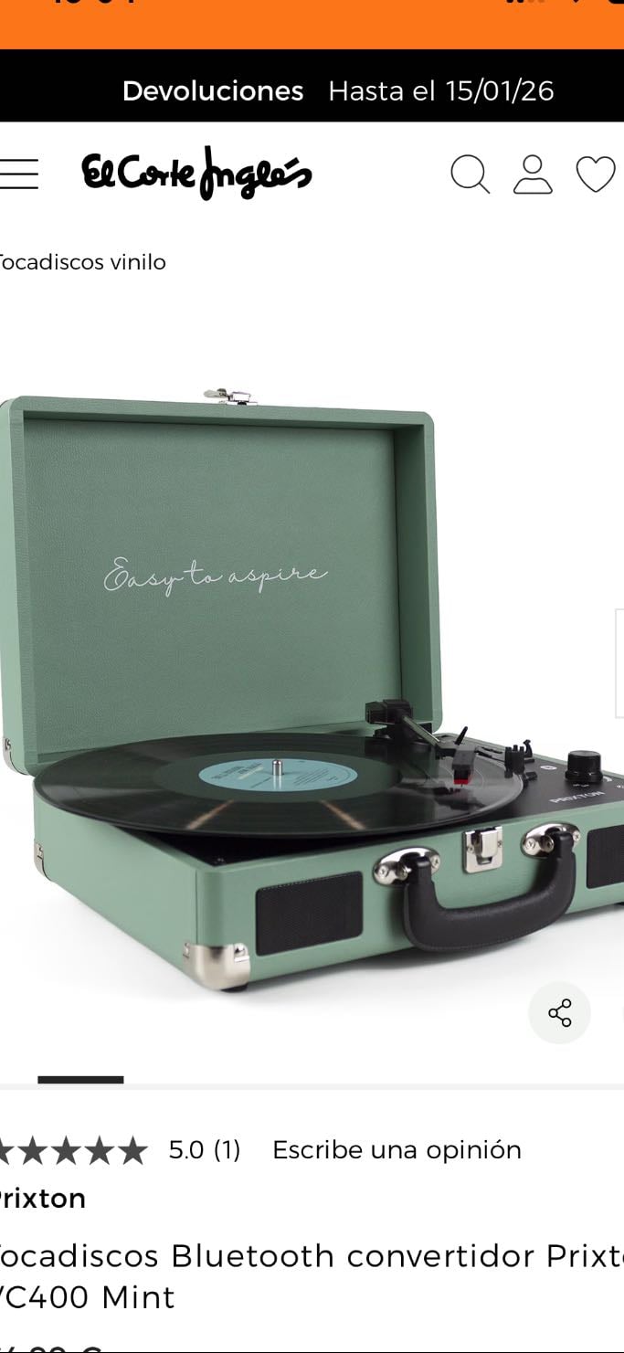 Tocadiscos verde de caja - prixton