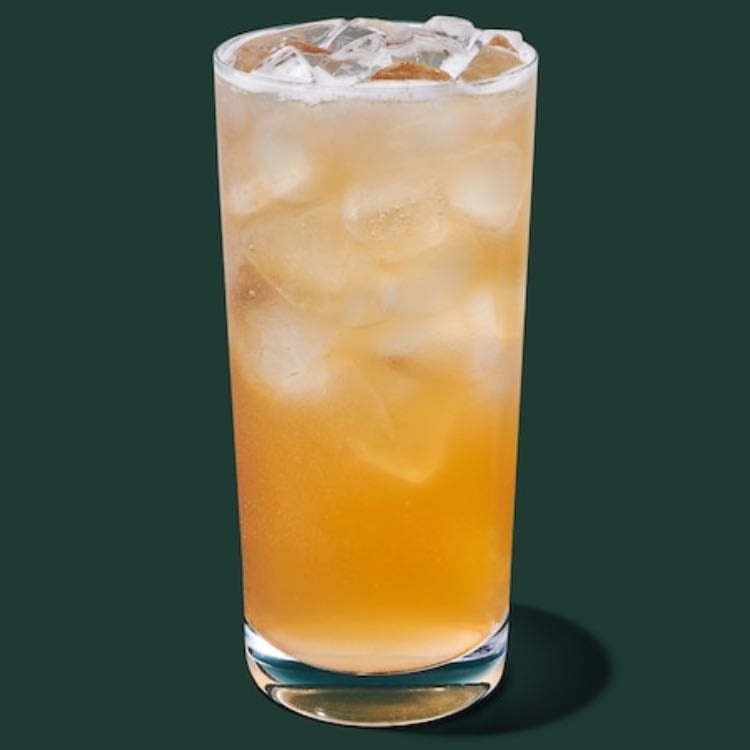 iced peach green tea - less sweet but so good