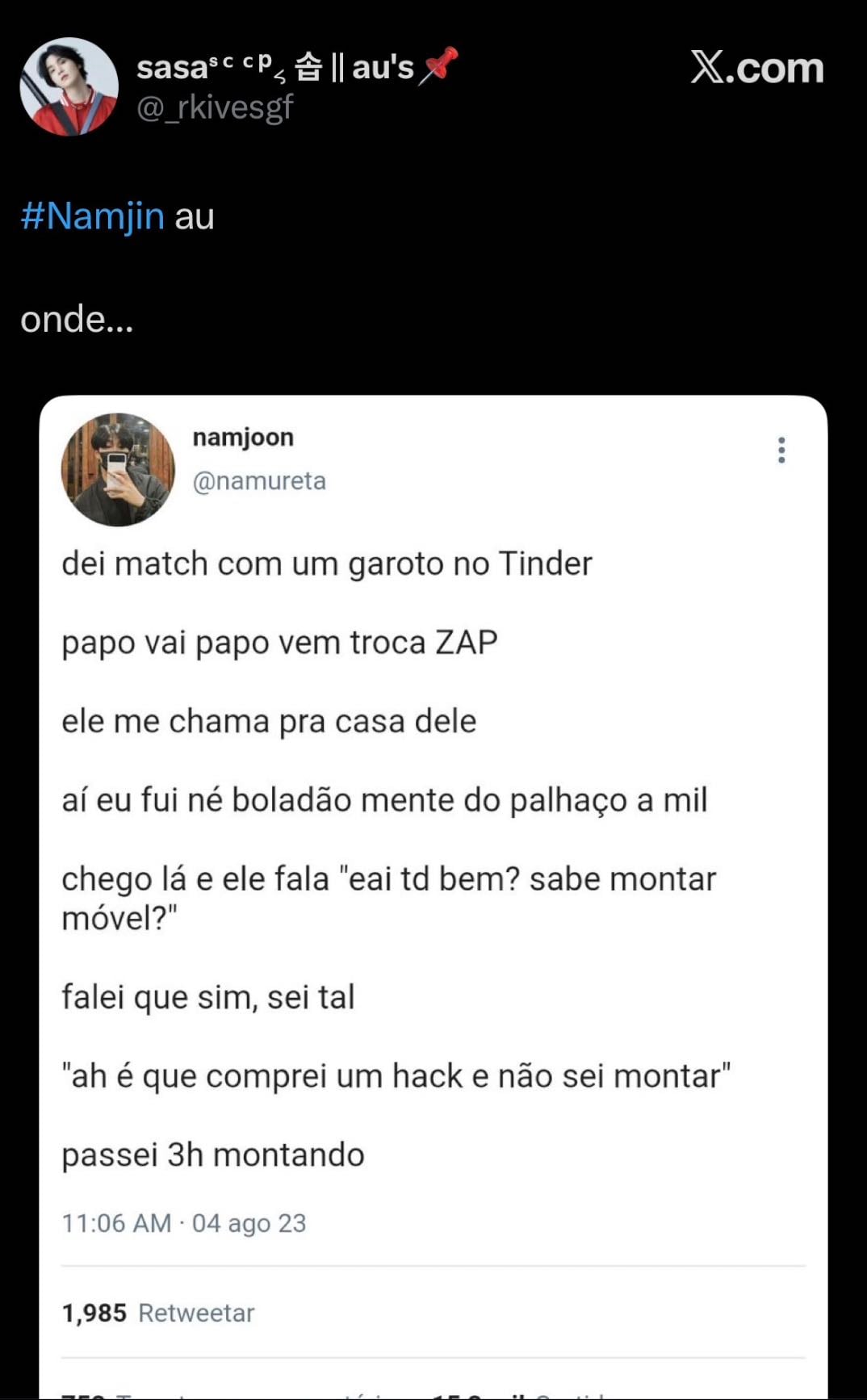 nam garoto do tinder