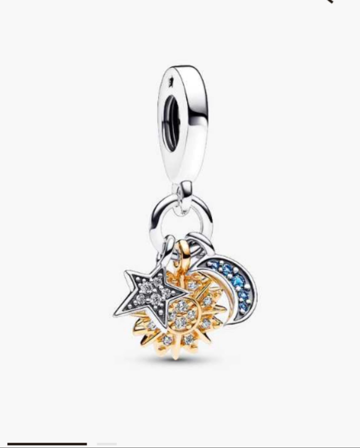 Two-stone celestial triple dangle charm - £70.00