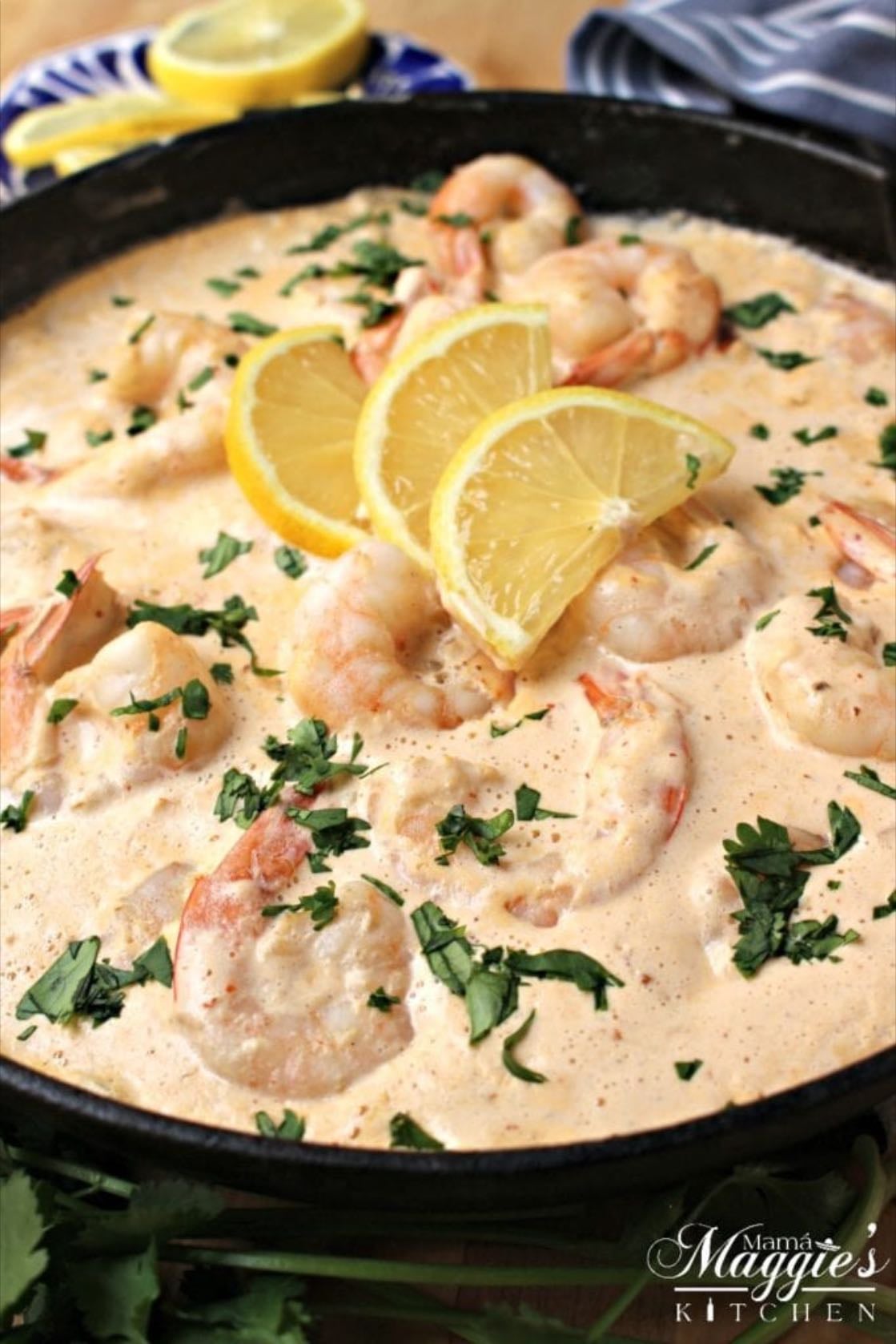 Camarones a la crema
