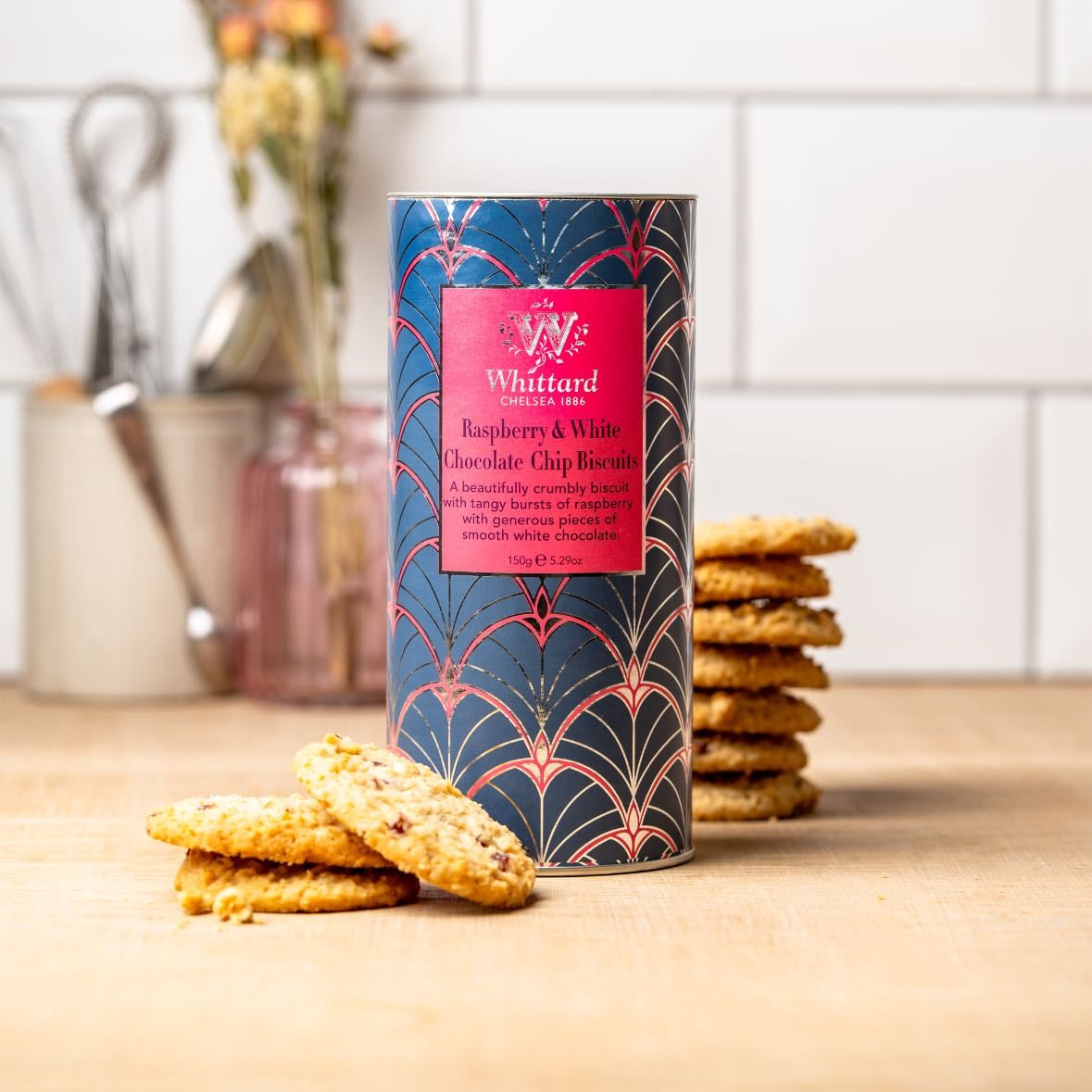 Raspberry and white chocolate chip biscuits whittard