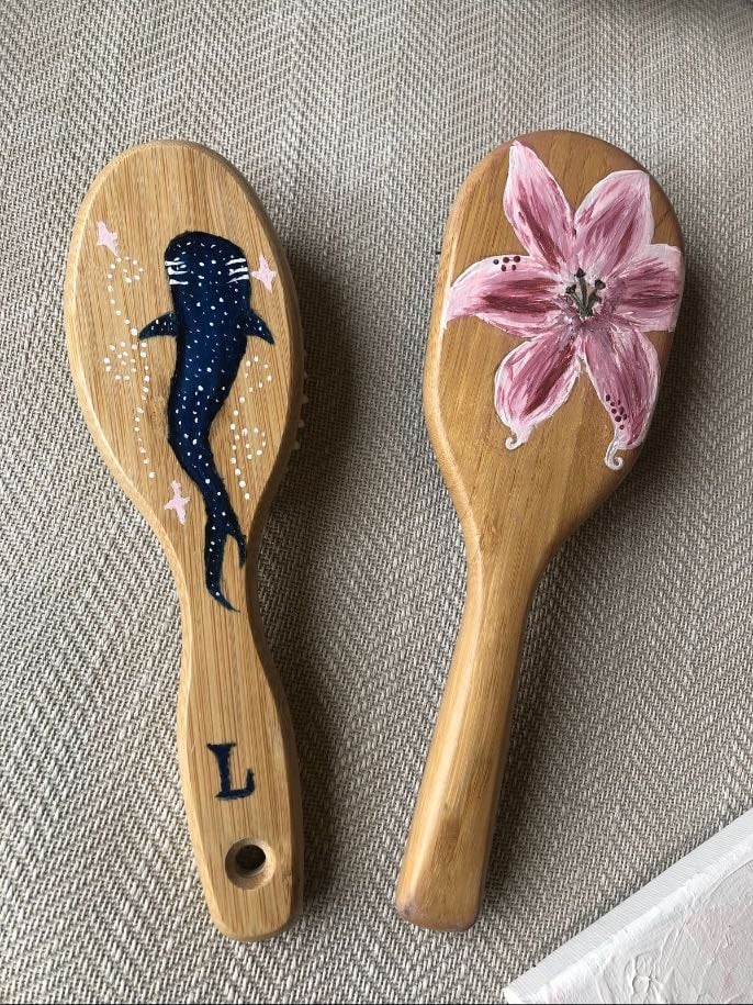painted hairbrush