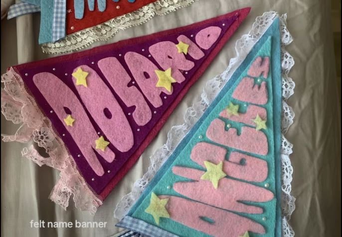 felt name banner