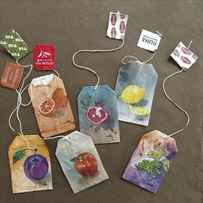 paint dry tea bags
