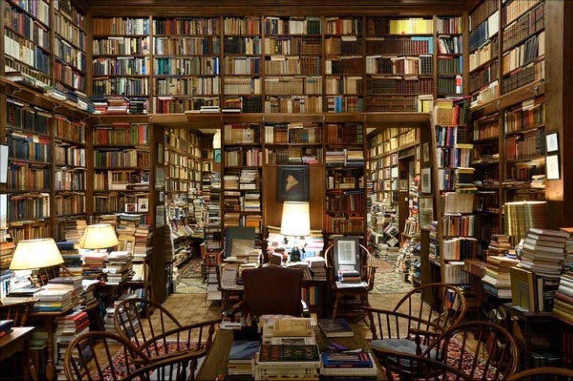 a library - full of annotated books