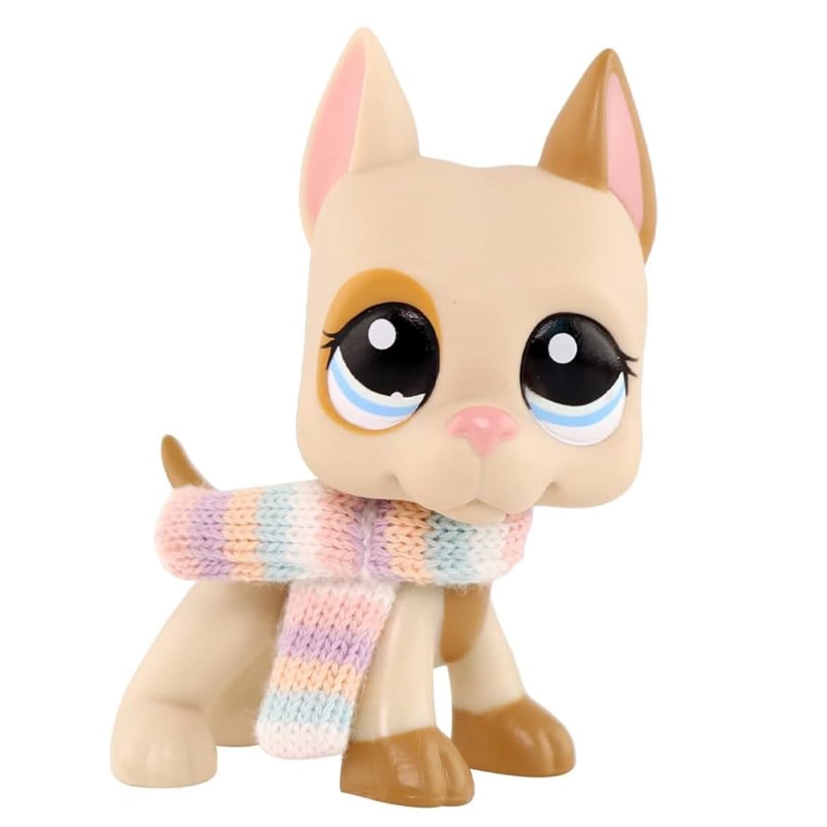 Mini Pet Shop Jouets pour animaux, Collie, teckel, cocker, chat, dogue allemand, chaton, husky et autres animaux de compagnie pour LPS, avec accessoires mignons, petit jouet à collectionner (beige : A